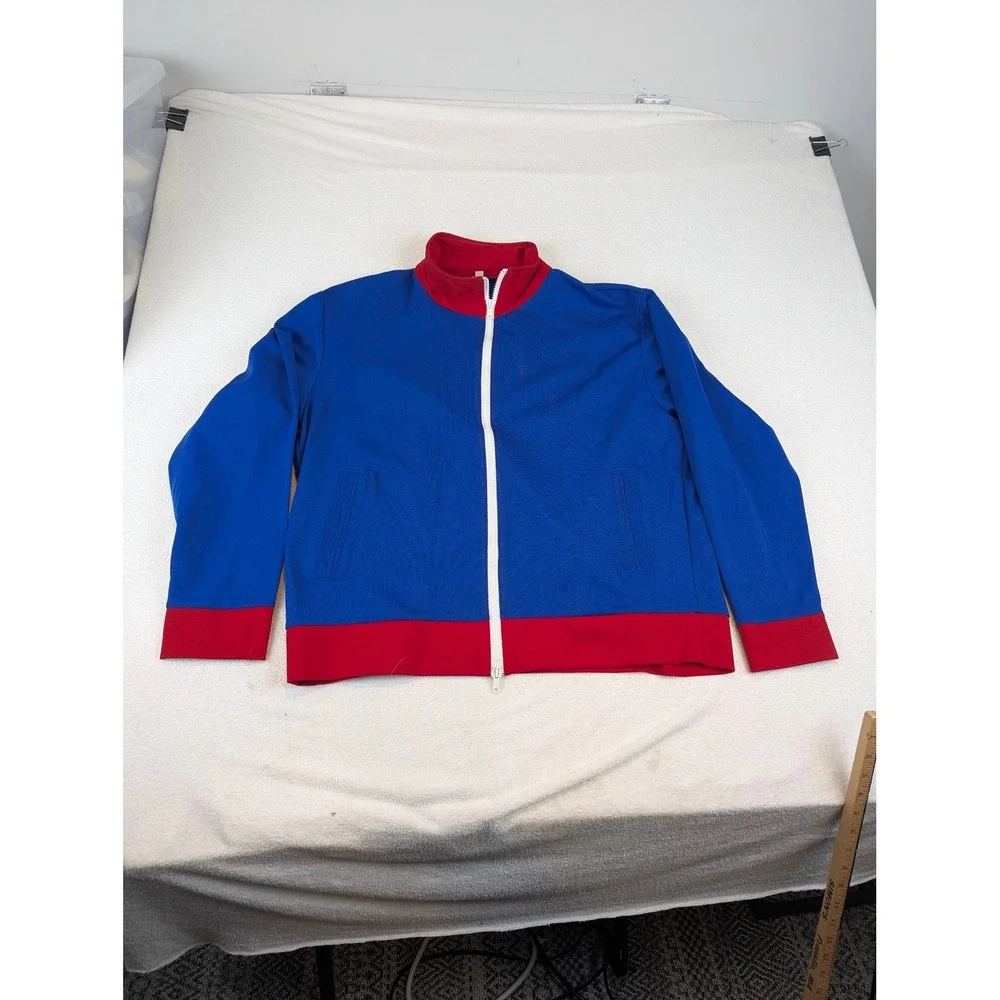 Blue Red Union Jack‎ Track Jacket Full Zip Mens Size L Made in USA VTG Full Zip